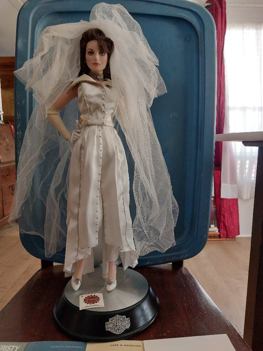 Ultimate Harley Davidson Bride Porcelain Doll 18" New W/O Box